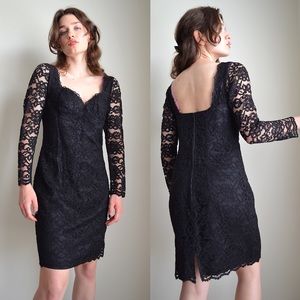 vintage 90s gothic black lace dress
